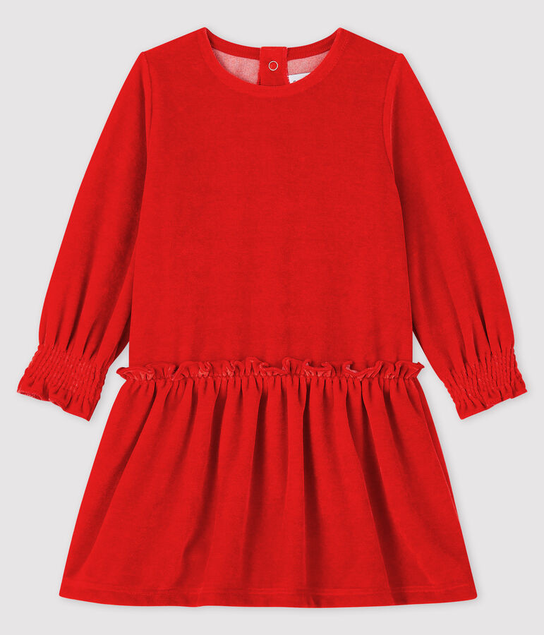 Vestido de manga larga para beb&eacute; ni&ntilde;a rojo TERKUIT