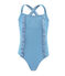 Traje de baño 1 pieza para niña azul RIYADH/blanco MARSHMALLOW