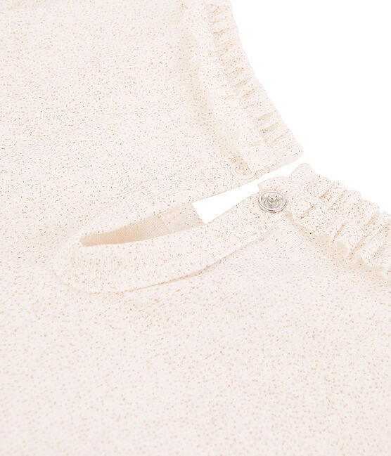 Camiseta de manga larga para niña blanco MARSHMALLOW/rosa COPPER
