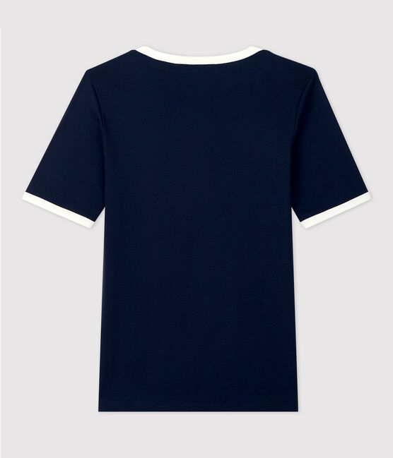 Camiseta de algodón de mujer azul SMOKING