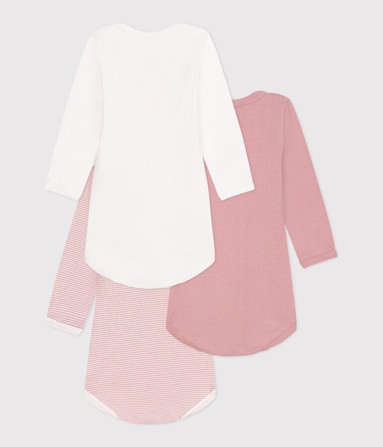 Juego de 3 bodis de algod&oacute;n de manga larga para beb&eacute; multicolor