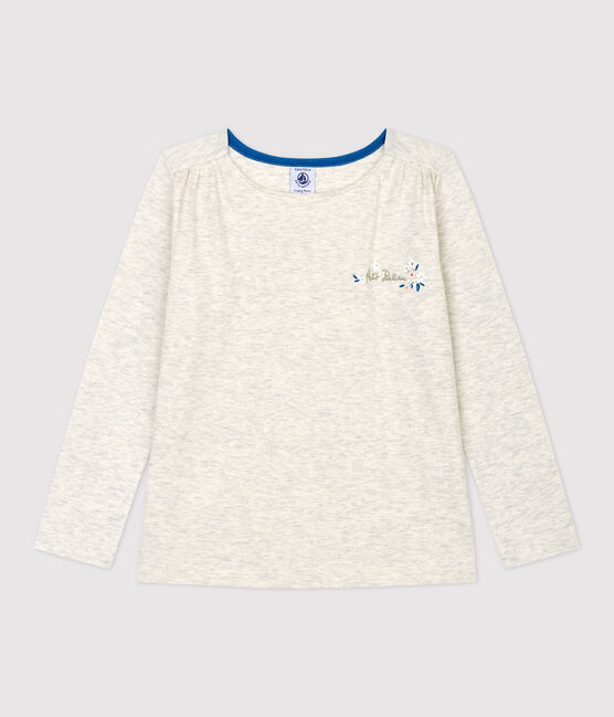 Camiseta de manga larga de algodón de niña beige MONTELIMAR CHINE