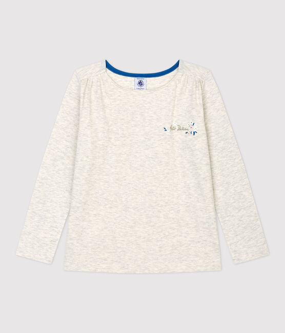 Camiseta de manga larga de algodón de niña beige MONTELIMAR CHINE