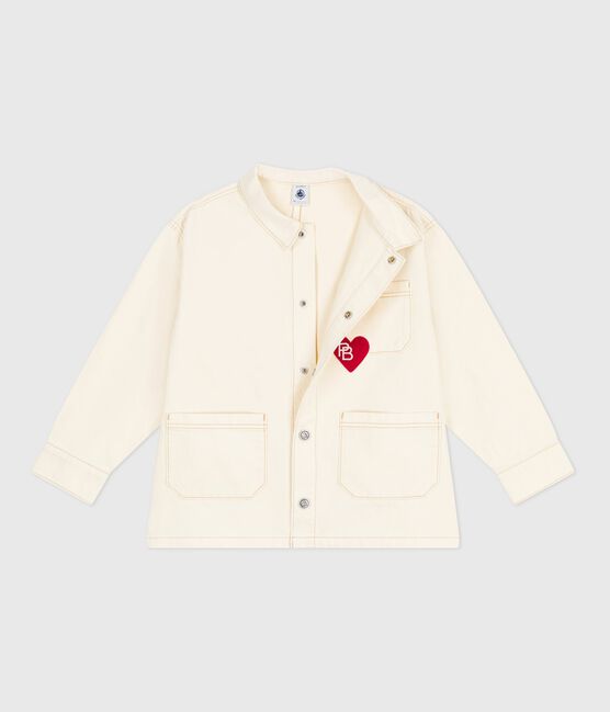 Chaqueta vaquera infantil lisa crudo MILK