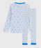 Pijama con estrellas azules de niño de túbico blanco MARSHMALLOW/blanco MULTICO