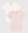 Juego de 2 camisetas de algodón milrayas de manga corta para niña variante 1