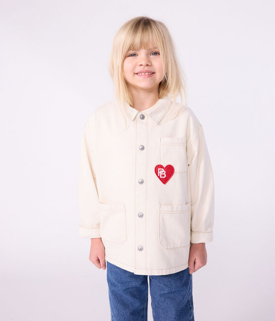 Chaqueta vaquera infantil lisa crudo MILK