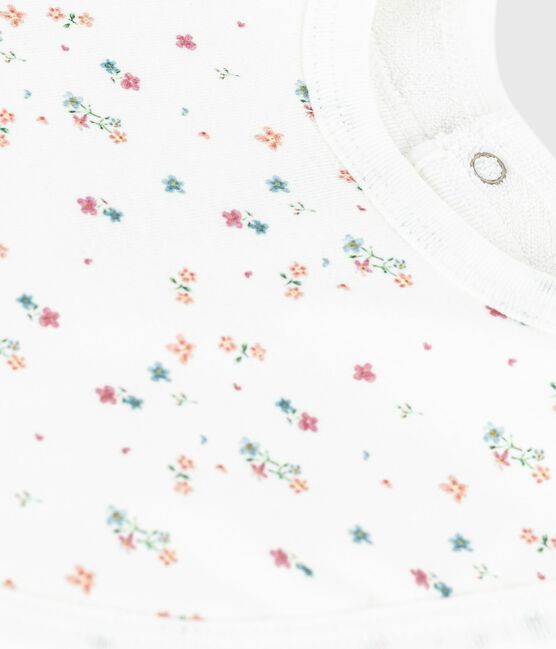 Babero de algodón con estampado de flores para recién nacido blanco MARSHMALLOW/blanco MULTICO