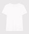 Camiseta LA RECTA de algodón con cuello redondo para mujer blanco ECUME