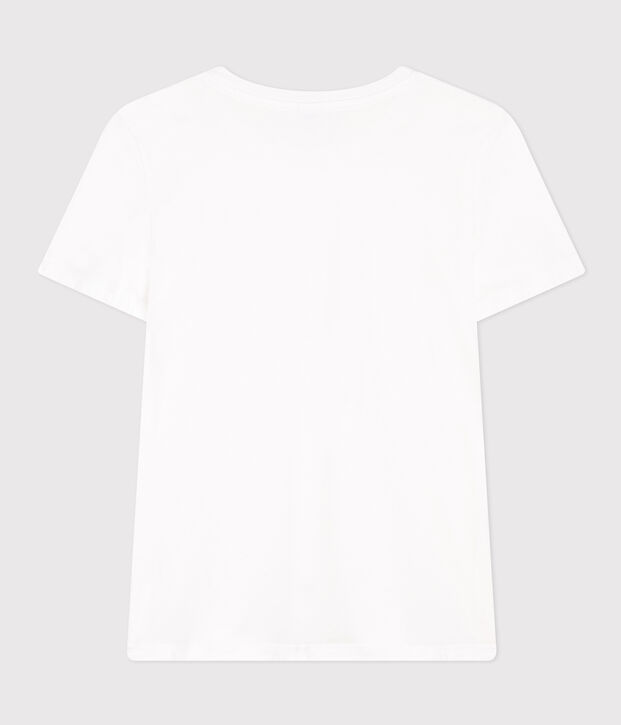 Camiseta LA RECTA de algod&oacute;n con cuello redondo para mujer blanco