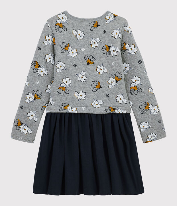 Vestido de manga larga para ni&ntilde;a gris/multicolor