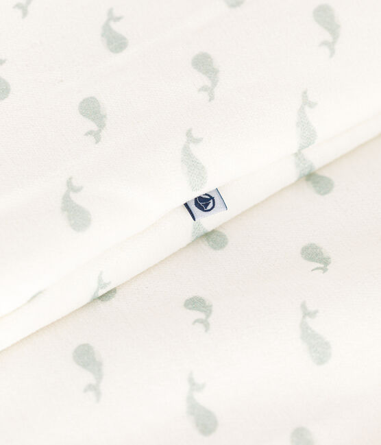Saco de terciopelo para bebé con estampado de ballena TOG 3 blanco MARSHMALLOW/ HERBIER