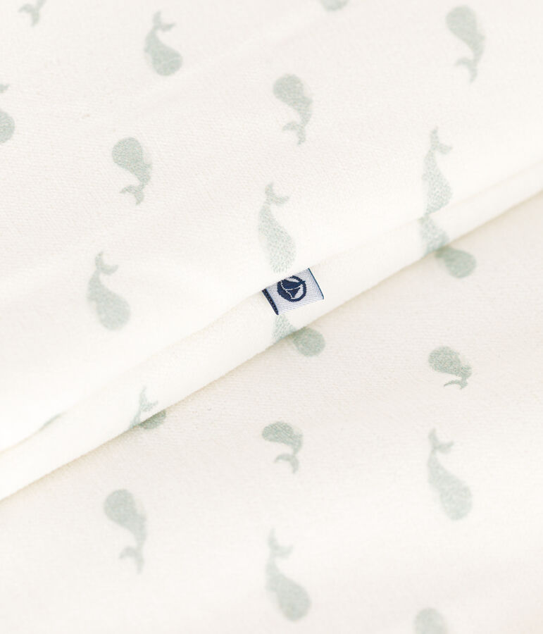 Saco de terciopelo para beb&eacute; con estampado de ballena TOG 3 blanco MARSHMALLOW/ HERBIER