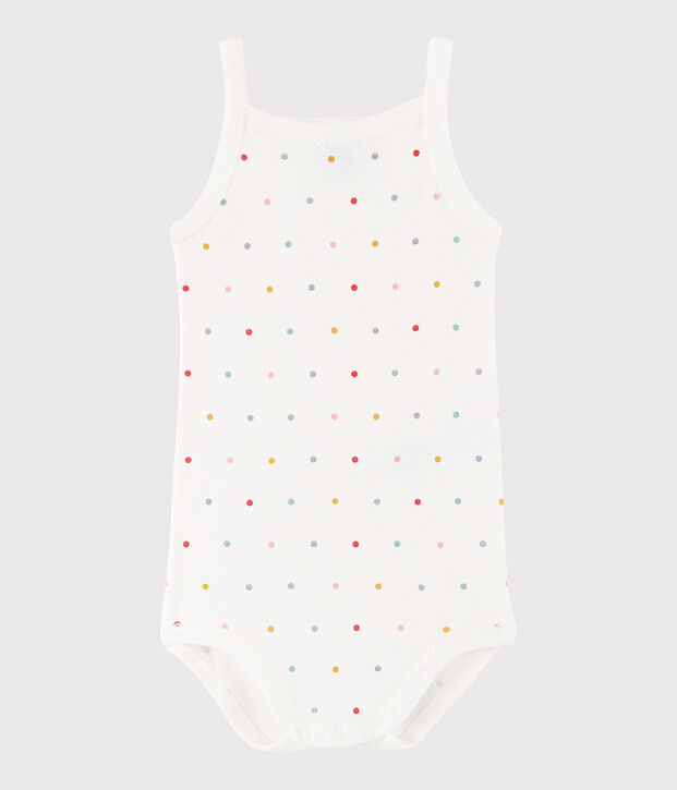 Bodi de tirantes de beb&eacute; de ni&ntilde;a blanco/multicolor