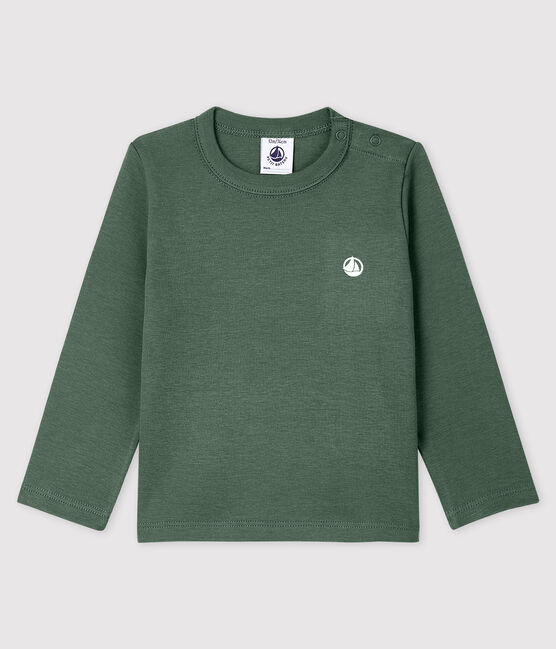 Camiseta de manga larga de algodón de bebé niño verde VALLEE