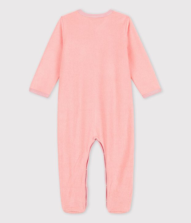 Pelele de rizo para beb&eacute; rosa