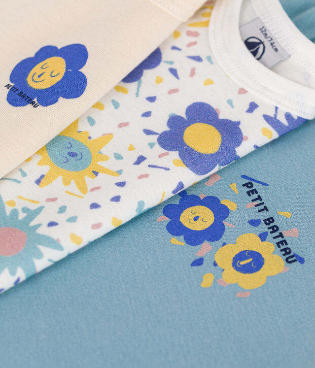 Juego de 3 bodis de algod&oacute;n de manga corta para beb&eacute; multicolor