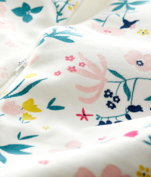 Saco de terciopelo para beb&eacute; ni&ntilde;a blanco/multicolor
