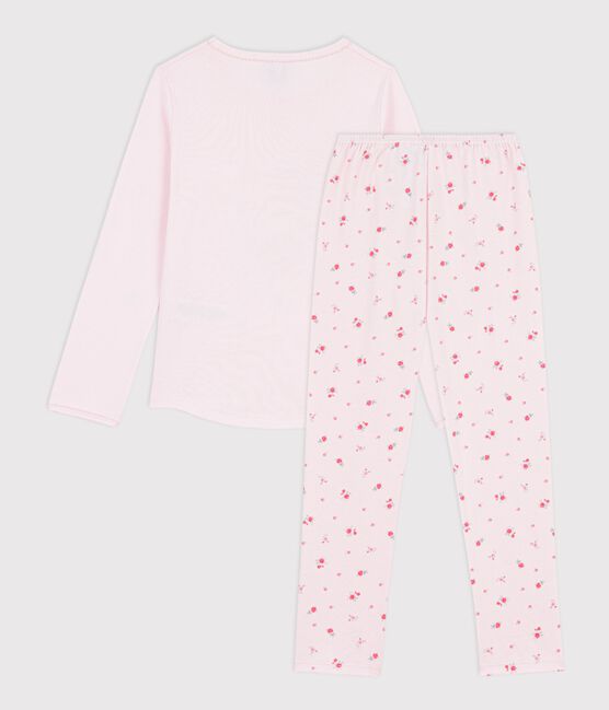 Pijama infantil de algodón con estampado de flores rosa BARELY/ MULTICO