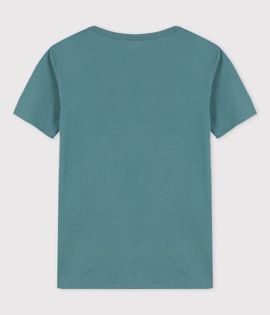 Camiseta L'ICONIQUE con cuello de pico de algodón de mujer verde BRUT