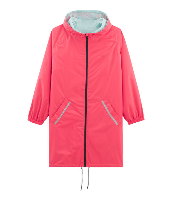 Cortavientos largo reversible para mujer rosa GROSEILLER/azul CRYSTAL