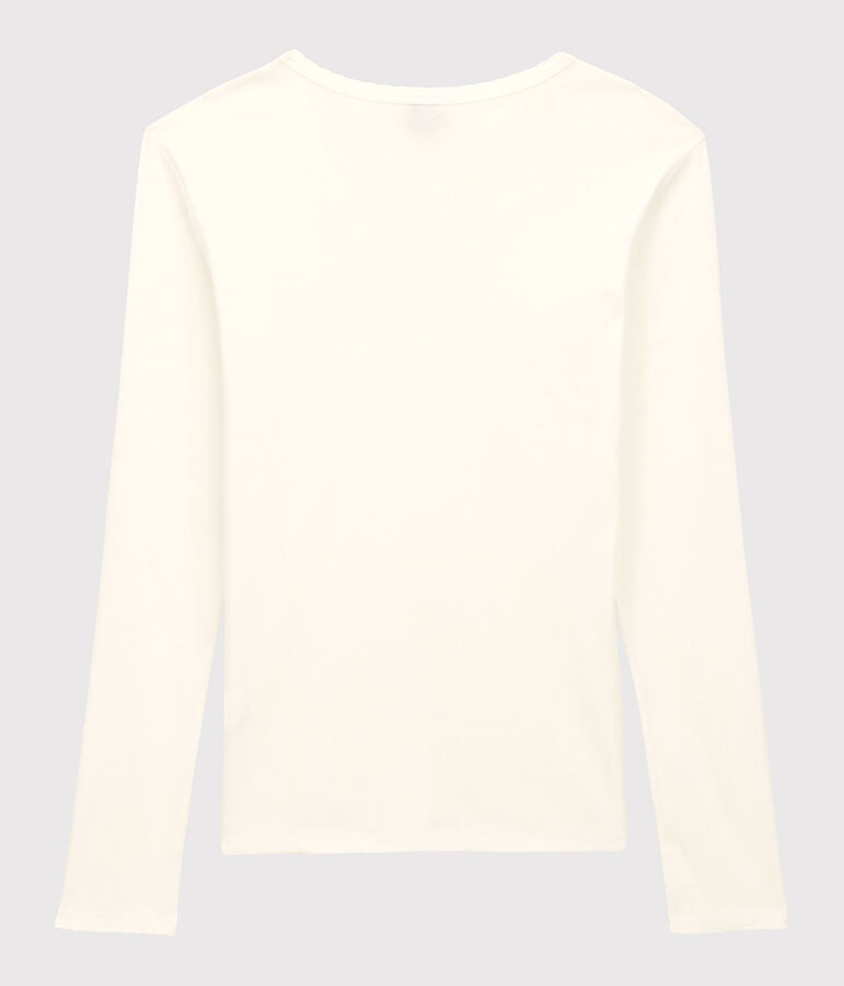 Camiseta ICONICA de punto cocotte de algod&oacute;n para mujer blanco