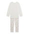 Pijama de rizo para niña blanco LAIT/rosa VIENNE/ MULTICO
