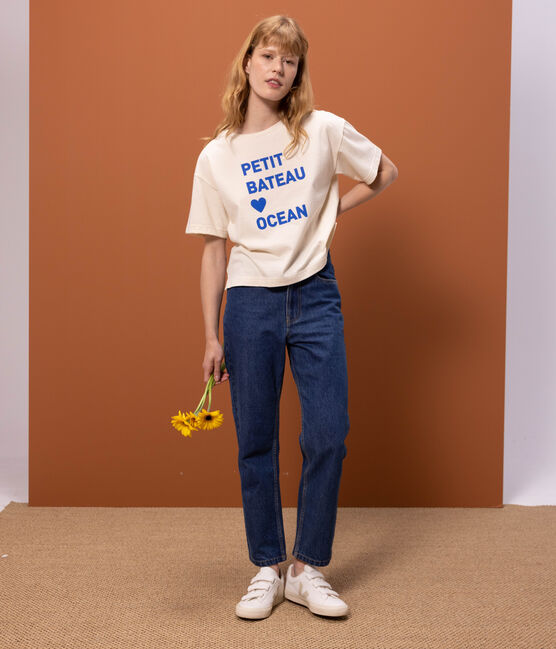 Camiseta La BOXY ancha de algodón para mujer crudo AVALANCHE