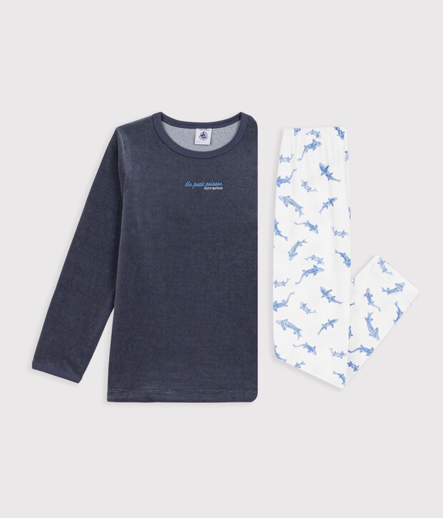 Pyjama  en coton blanco/azul/multicolor