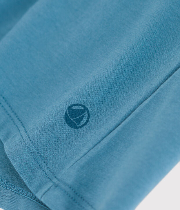Camiseta LA RECTA de algod&oacute;n con cuello de pico para mujer azul