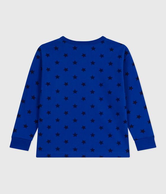 Camiseta infantil de algodón de manga larga con estampado azul OLYMPIC+SOIR