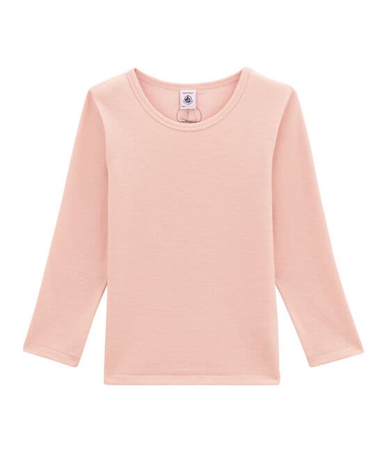 Camiseta de manga larga en lana y algodón rosa JOLI