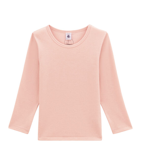 Camiseta de manga larga en lana y algodón rosa JOLI