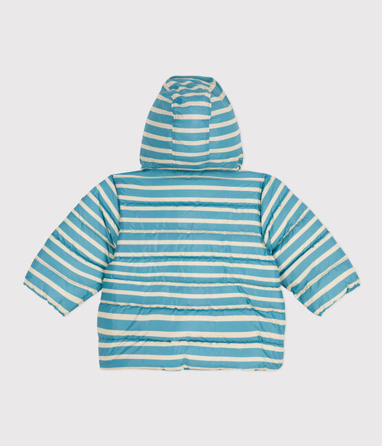 Abrigo a rayas con capucha retráctil de bebé azul AZUL/blanco AVALANCHE