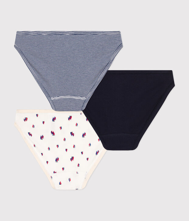 Juego de 3 braguitas de algod&oacute;n para mujer multicolor