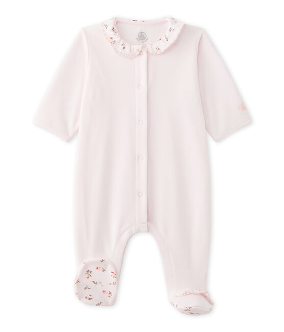Pijama terciopelo para bebé niña rosa VIENNE