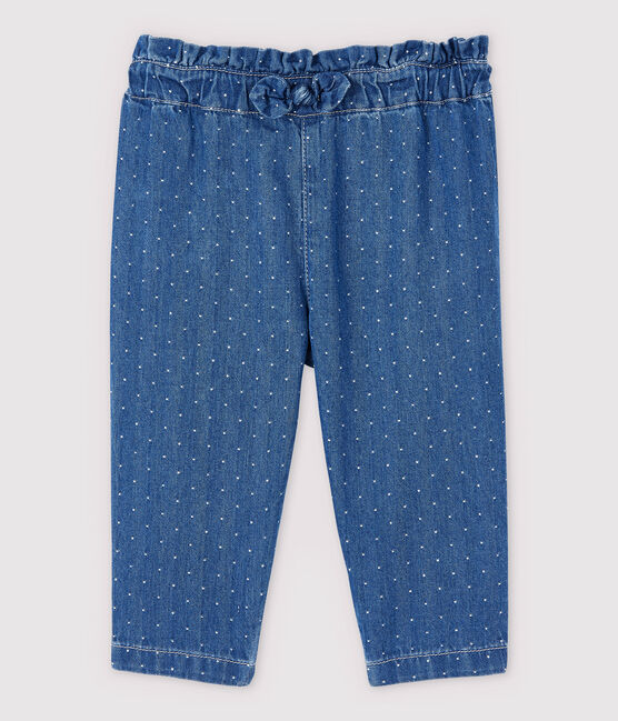 Pantalón vaquero claro de lunares de bebé niña azul DENIM CLAIR