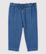 Pantalón vaquero claro de lunares de bebé niña