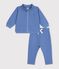 Conjunto de sudadera y pantal&oacute;n de algod&oacute;n liso para beb&eacute; azul