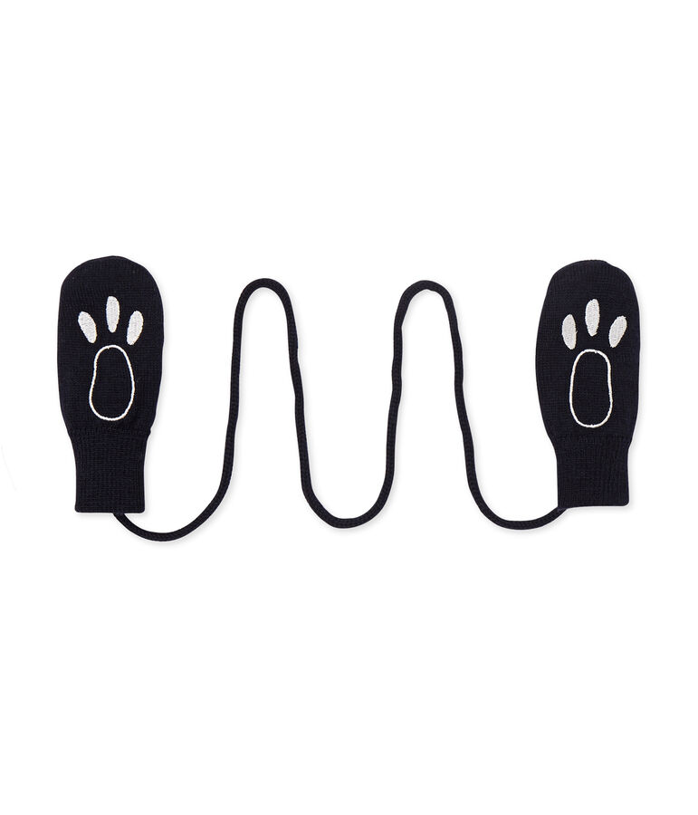 Manoplas de beb&eacute; mixto en lana de mezcla azul