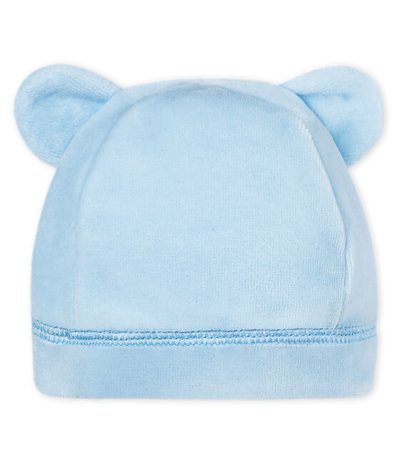 Gorro nacimiento de terciopelo para bebé unisex azul FRAICHEUR