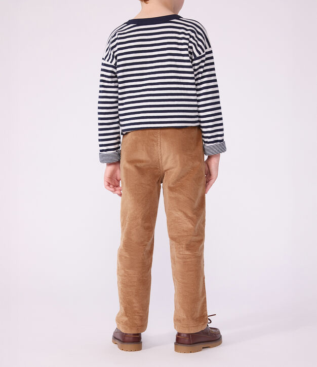 Pantal&oacute;n infantil recto de terciopelo LATTE