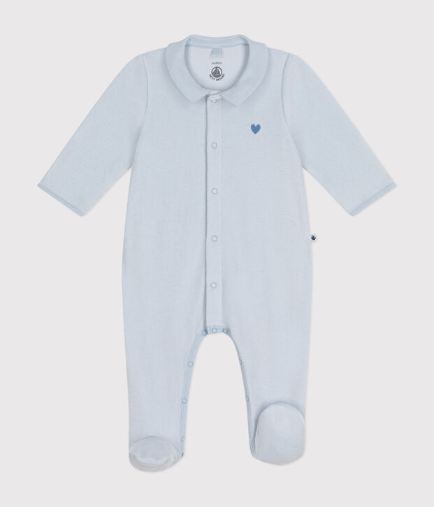 Pijama de terciopelo para beb&eacute; azul