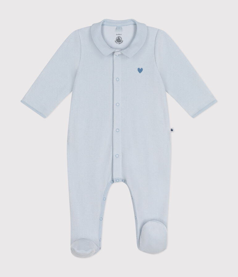 Pijama de terciopelo para beb&eacute; azul GOMME
