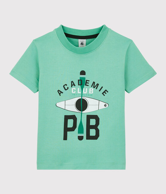 Camiseta de manga corta de punto de niño verde ALOEVERA