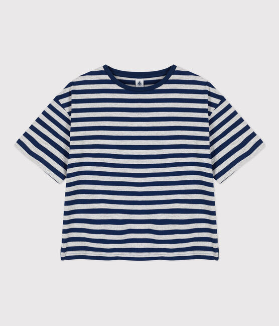 Camiseta LE BOXY de algodón para mujer azul MEDIEVAL/ FUMEE