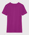 Camiseta de cuello de pico emblem&aacute;tica de algod&oacute;n de mujer violeta