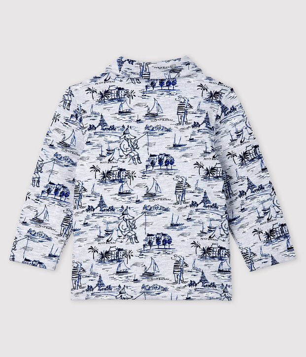 Sudadera de felpa estampada para beb&eacute; ni&ntilde;o gris/azul