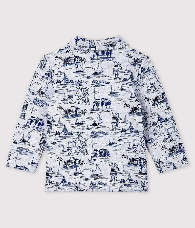 Sudadera de felpa estampada para beb&eacute; ni&ntilde;o gris POUSSIERE/azul SMOKING