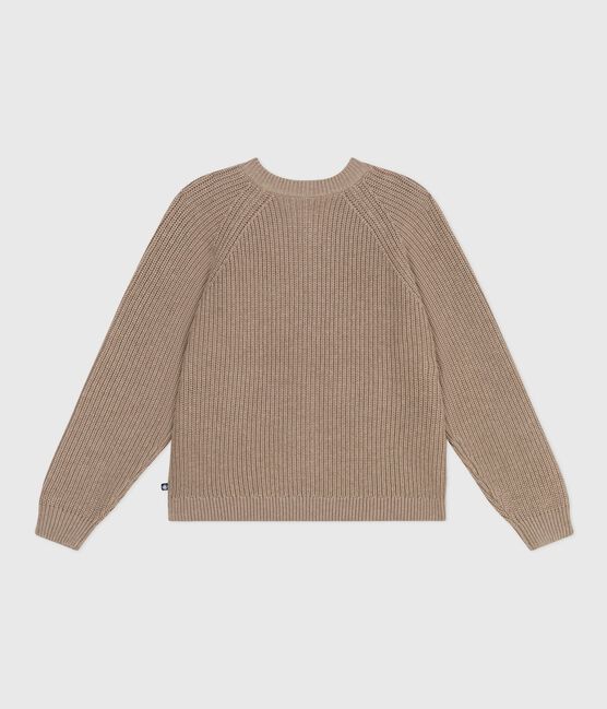 Cárdigan liso de lana y algodón para mujer marron ROCHE